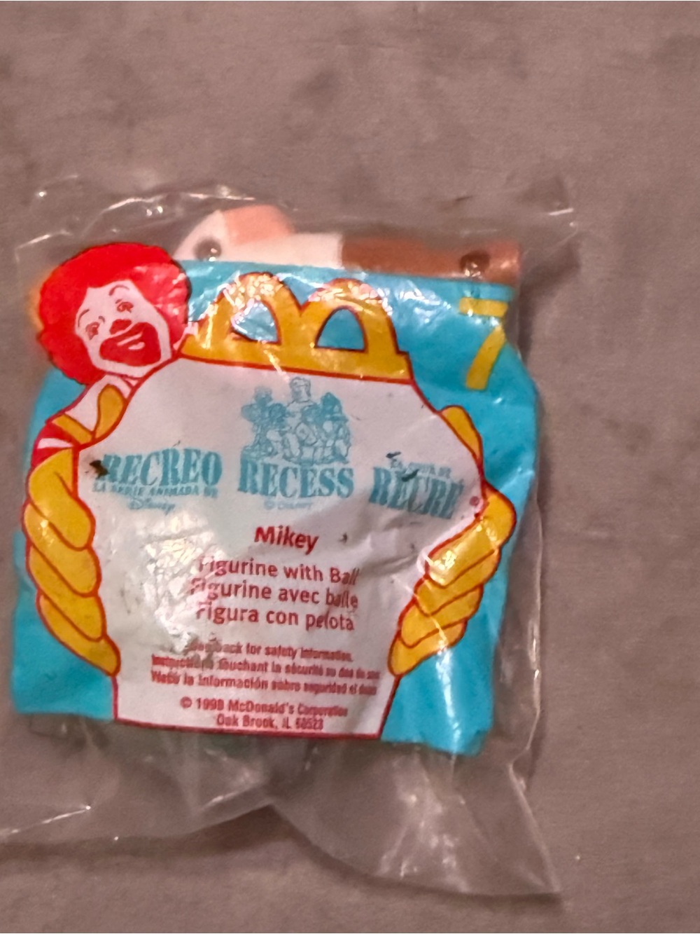 1998 McDonald’s Mikey Figurine with Ball Kids Meal Toy Sealed